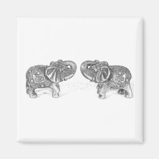 Feng Shui Double Elephant - B&W Magneet