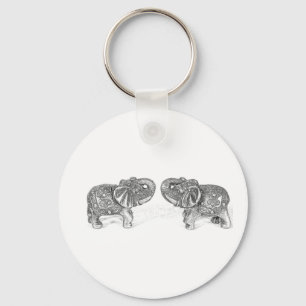 Feng Shui Double Elephant - B&W Sleutelhanger