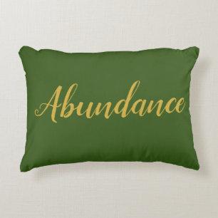 Feng Shui Green & Gold "Abundance" Accent Pillow Kussen