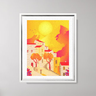 Feng Shui Mediterranean Sunset Home Art Canvas Afdruk