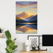Feng Shui Mountain Sunrise Poster (Thuiskantoor)