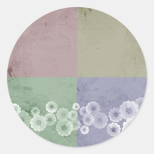 Feng Shui stijl met bloemen Ronde Sticker