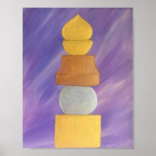 Feng Shui Tri-kleurige 5 Element Pagoda Poster (Voorkant)