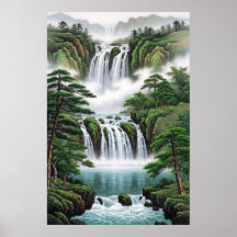 Feng Shui Waterval Schilderij – Wealth Flow