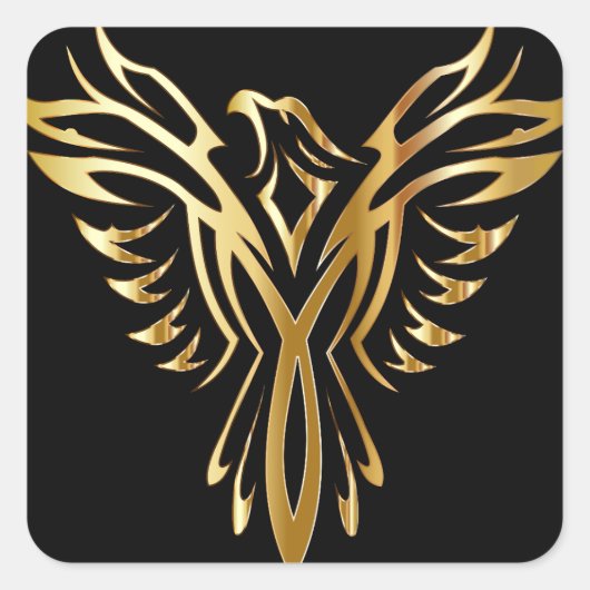 feniks vierkante sticker (Voorkant)