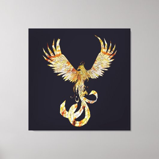 Fênix em chamas - Phoenix on fire. Canvas Afdruk (Voorkant)