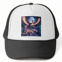 Fênix flamejante boné
