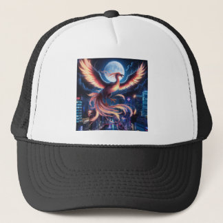 Fênix flamejante boné trucker pet