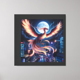 Fênix flamejante canvas afdruk