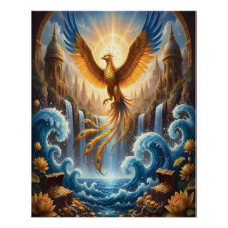 Fenix van de Azuur Tempel Perfect Poster