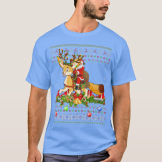 Fennec Fo Lover Xmas Ugly Santa Riding Fennec Fo C T-shirt