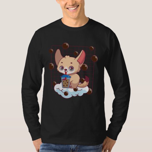 Fennec Fox Bubble Tea Fennec Fox  Fennec Foxes T-shirt (Voorkant)