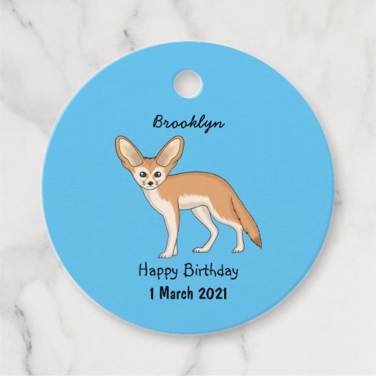 Fennec fox cartoon afbeelding bedankjes labels (Voorkant)