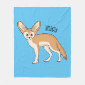 Fennec fox cartoon afbeelding fleece deken (Voorkant)
