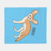 Fennec fox cartoon afbeelding fleece deken (Voorkant (Horizontaal))