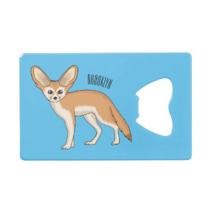 Fennec fox cartoon afbeelding kredietkaart flessenopener