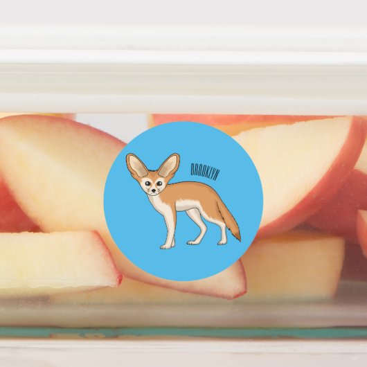 Fennec fox cartoon afbeelding labels (Aangebracht)