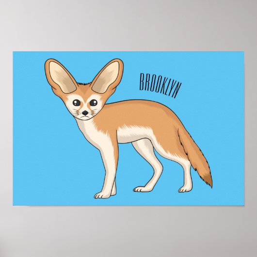 Fennec fox cartoon afbeelding poster (Voorkant)