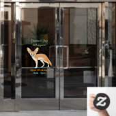 Fennec fox cartoon afbeelding raamsticker (Kantoordeur)