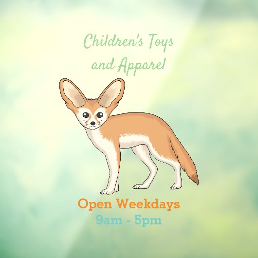 Fennec fox cartoon afbeelding raamsticker (Vel 3)