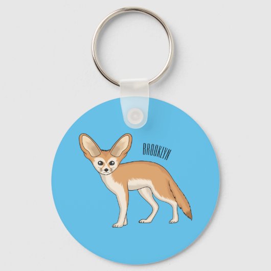 Fennec fox cartoon afbeelding sleutelhanger (Voorkant)