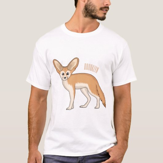 Fennec fox cartoon afbeelding t-shirt (Voorkant)