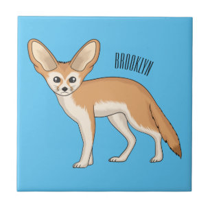 Fennec fox cartoon afbeelding tegeltje