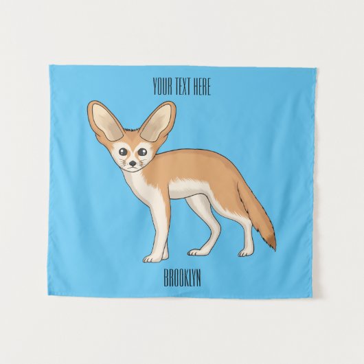 Fennec fox cartoon afbeelding wandkleed (Voorkant (horizontaal))