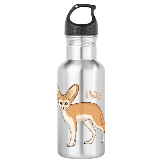 Fennec fox cartoon afbeelding waterfles  (Voorkant)