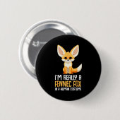 Fennec Fox Costume Girls Fox Ronde Button 5,7 Cm (Voorkant /achterkant)