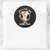 Fennec Fox Cute Fennic Fenec Animal Fox Ronde Sticker (Tas)