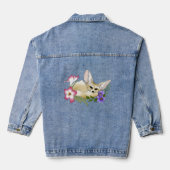 Fennec Fox Flowers Schattige Denim Jacket (Achterkant)