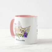Fennec Fox Flowers Schattige Mok (Voorkant links)