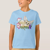 Fennec Fox Flowers Schattige T-shirt (Voorkant)