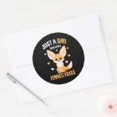Fennec Fox Gewoon een meisje dat houdt van Fennec  Ronde Sticker (Envelop)
