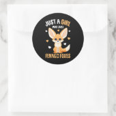 Fennec Fox Gewoon een meisje dat houdt van Fennec  Ronde Sticker (Tas)