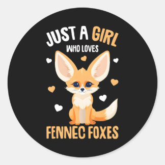 Fennec Fox Gewoon een meisje dat houdt van Fennec Ronde Sticker
