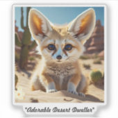 "Fennec Fox in beroep" Sticker (Voorkant)