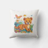 Fennec Fox & Kangaroo Cartoon Pillow Kussen (Achterkant)