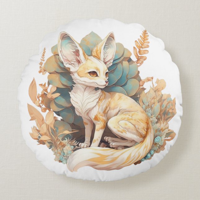 Fennec Fox-kussen Rond Kussen (Voorkant)