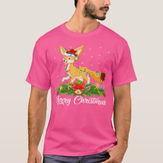 Fennec Fox Lover Matching Santa Hat Fennec Fox Chr T-shirt