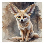 Fennec Fox no 1 Glanzend Poster Perfect Poster (Voorkant)