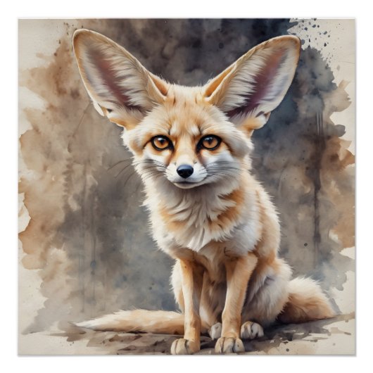 Fennec Fox no 1 Glanzend Poster Perfect Poster (Voorkant)