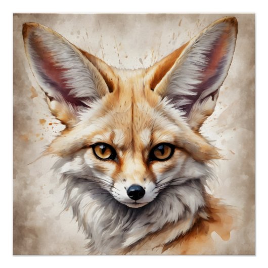 Fennec Fox no 7 Glanzend Poster Perfect Poster (Voorkant)