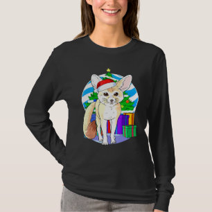 Fennec Fox Santa Hat-kerstboomdecor T-shirt