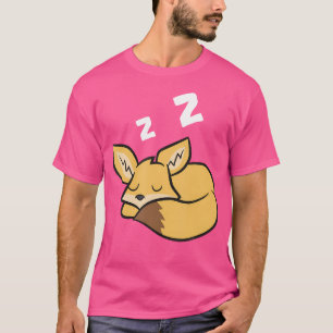 Fennec Fox Sleeping Funny Tired Fennec Fox T-shirt