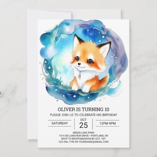 Fennec Fox Verjaardagsavontuur Kaart (Voorkant)