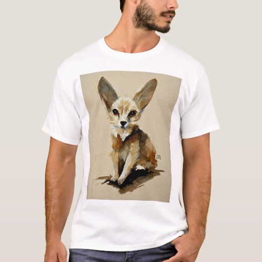 Fennec Fox Waterverf schilderen T-shirt (Voorkant)