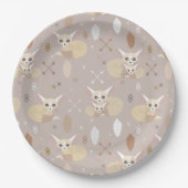 Fennec Foxes Arrows en Feathers Papieren Bordje (Voorkant)