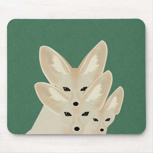 Fennec Foxes Mousepad Muismat (Voorkant)